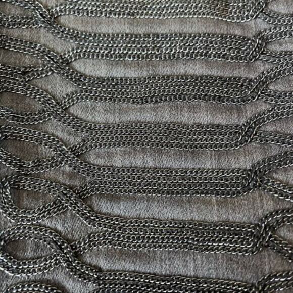 Alice + Olivia MILITARY Jacket Sz S/P Gray Chain Moto London Goth Grunge Fairy - Picture 9 of 10